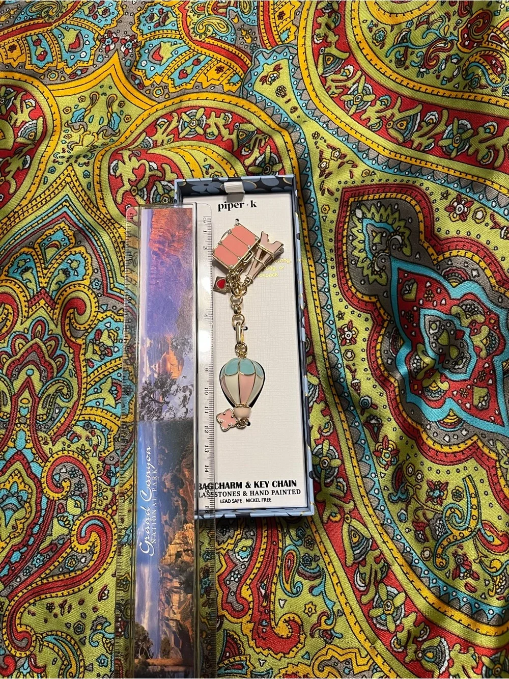 Piper Hot Air Balloon Enamel Phone Charm in Pink & Mint